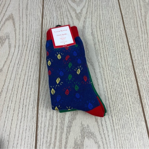 Club Room Crew Socks Holiday Lights OS Blue/Green $14 - Picture 1 of 3